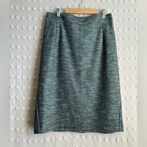 Theory Joanie K Wool Blend Knee Length‎ Pencil Skirt Sz 10 Grey